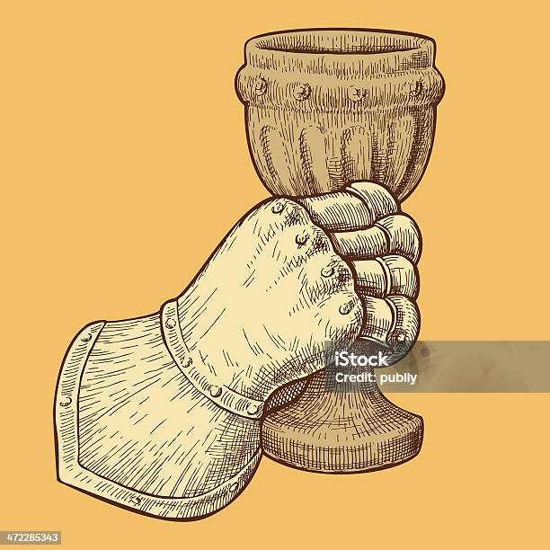 Рыцарь Binge — стоковая векторная графика и другие изображения на тему Чашка - Чашка, Защитная перчатка, Перчатка