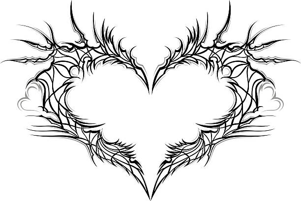 Corazón tatuaje - ilustración de arte vectorial