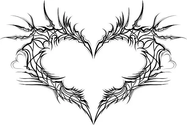 Vector illustration of Heart tattoo