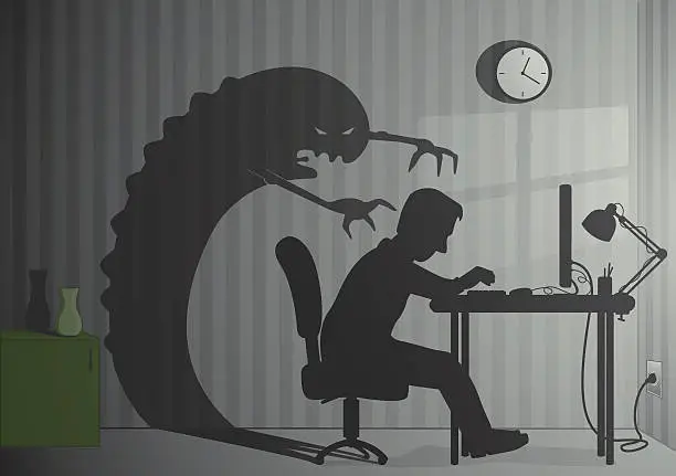Vector illustration of Office monster
