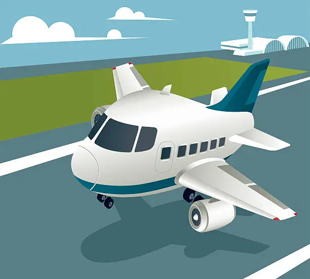 Vector illustration of Aircraft taking off or Landing
