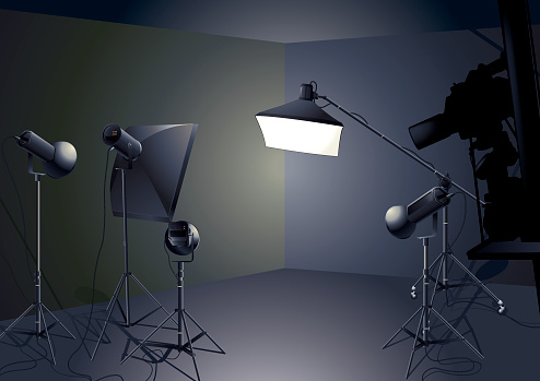 Studio Backlighting Studio Lighting Stock Illustration - Download Image Now - Arts Culture ...