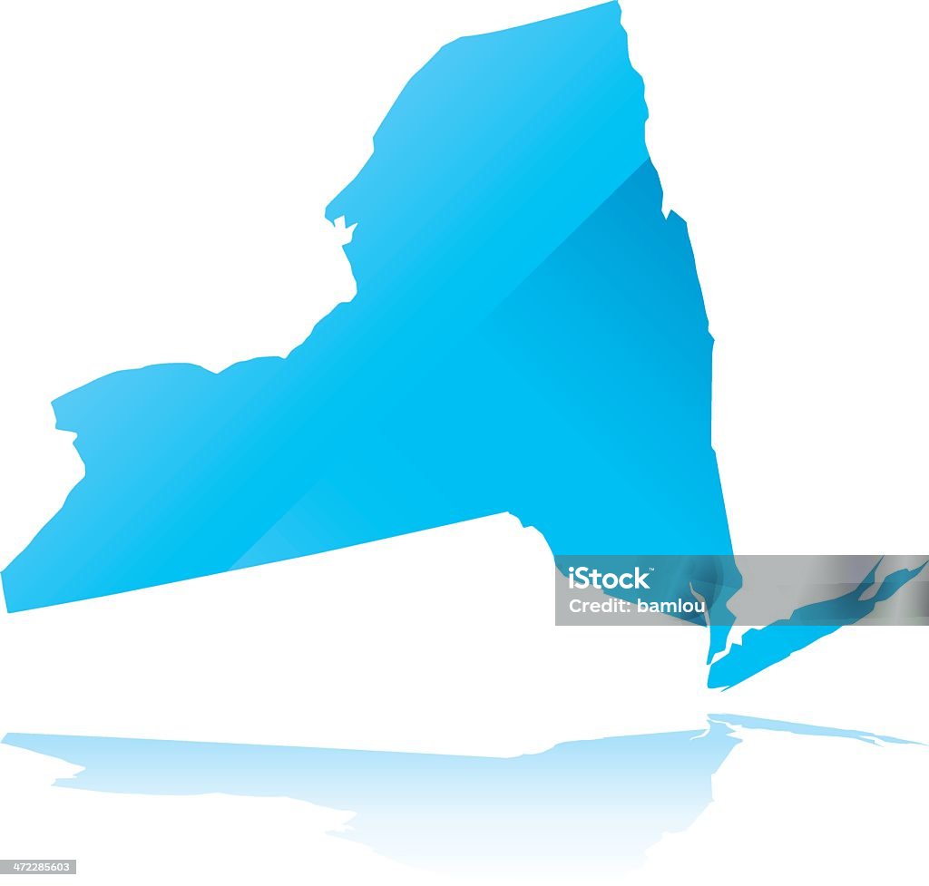 Detalle Mapa del estado de Nueva York - arte vectorial de Azul libre de derechos