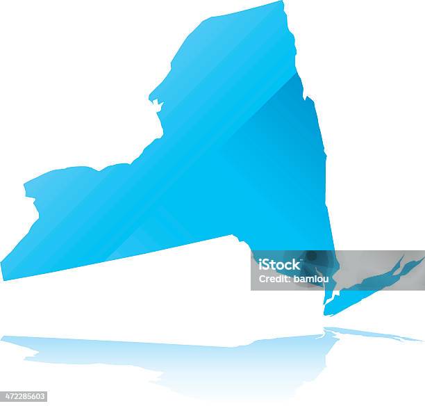 Mappa Dettagliata Dello Stato Di New York - Immagini vettoriali stock e altre immagini di Blu - Blu, Carta geografica, New York - Città