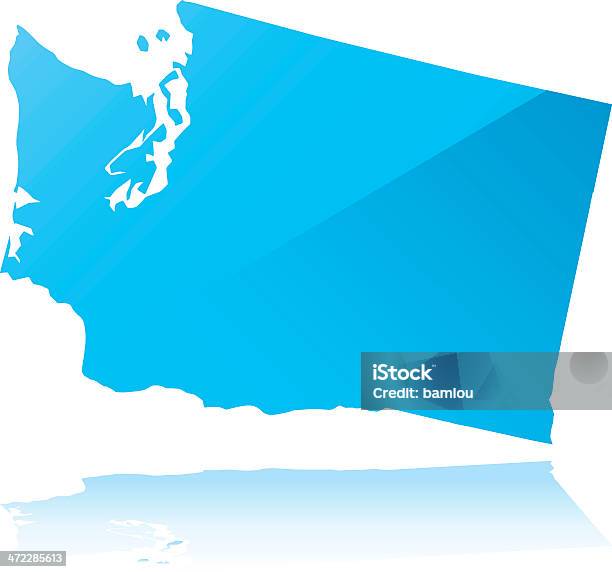Szczegółowa Mapa Stan Waszyngton - Stockowe grafiki wektorowe i więcej obrazów Ameryka - Ameryka, Ameryka Północna, Biznes finanse i przemysł