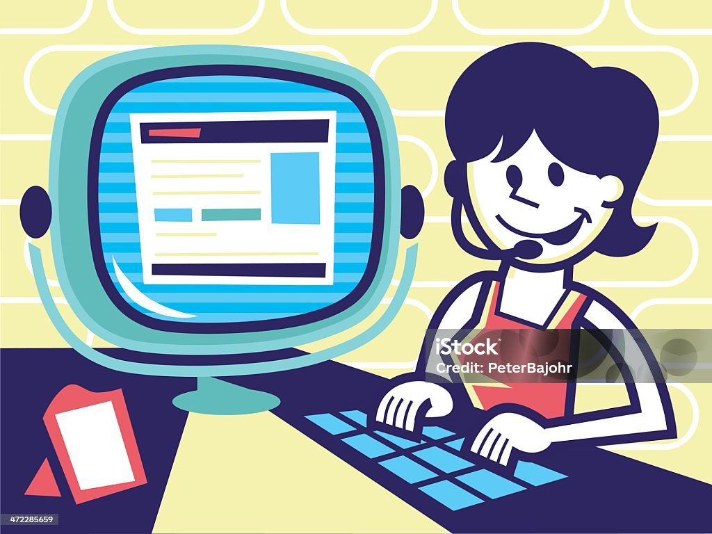 Computer Operator Stock Illustration - Download Image Now - Customer  Service Representative, Internet, Office Cubicle - iStock