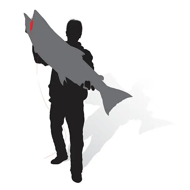 Vector illustration of Trophy Chinook Silhouette