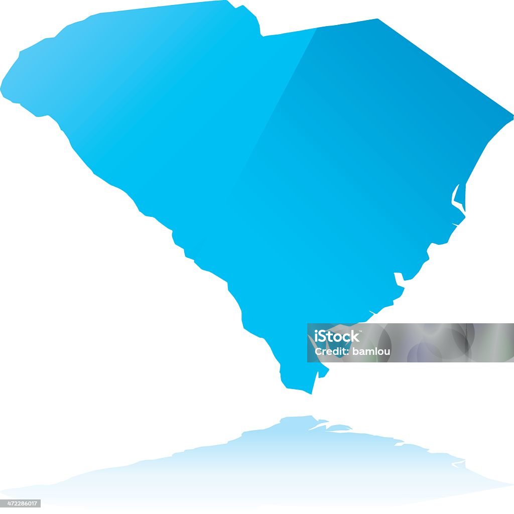 Mappa dettagliata del Sud Carolina state - arte vettoriale royalty-free di Blu