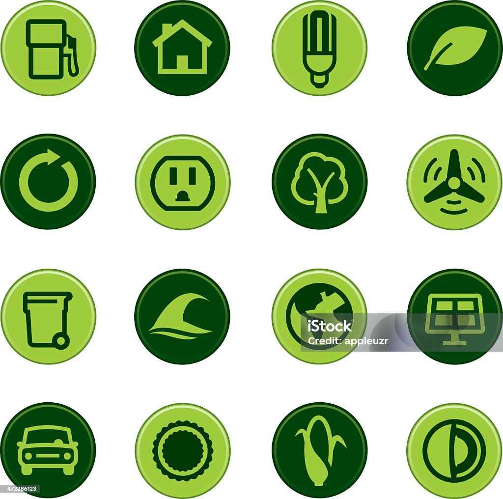 Green Icons Green themed icons. All colors are global. Geothermal Power Station stock vector