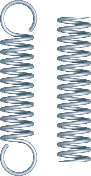 2 つの金属製スプリングス - springs spiral flexibility metal点のイラスト素材／クリップアート素材／マンガ素材／アイコン素材