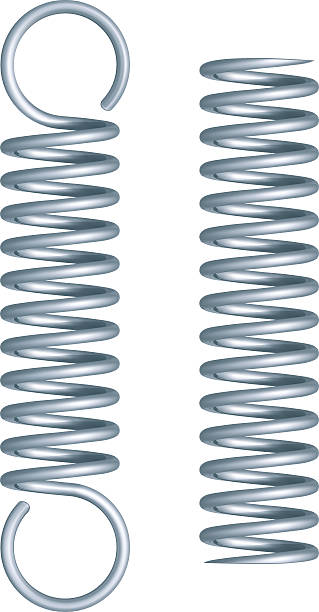 ilustrações, clipart, desenhos animados e ícones de dois metal springs - la mola