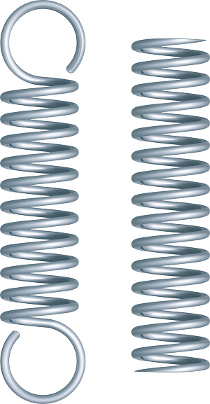 Vector illustration of two different metal springs.