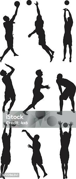 Volleyballspieler In Aktion Stock Vektor Art und mehr Bilder von Aktivitäten und Sport - Aktivitäten und Sport, Arme hoch, Athlet