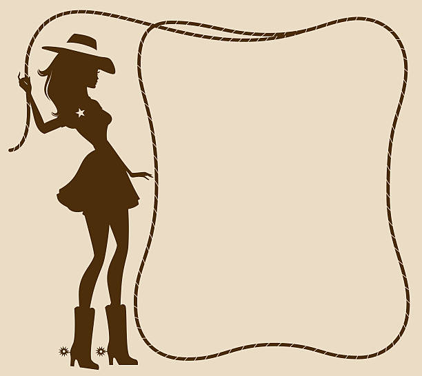 ilustraciones, imágenes clip art, dibujos animados e iconos de stock de vaquera lazo bastidor - silhouette rope profile beauty