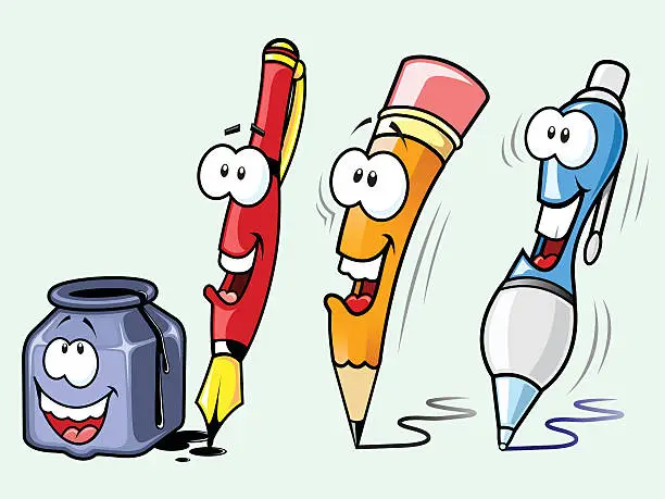 Vector illustration of Pen & Ink Characters