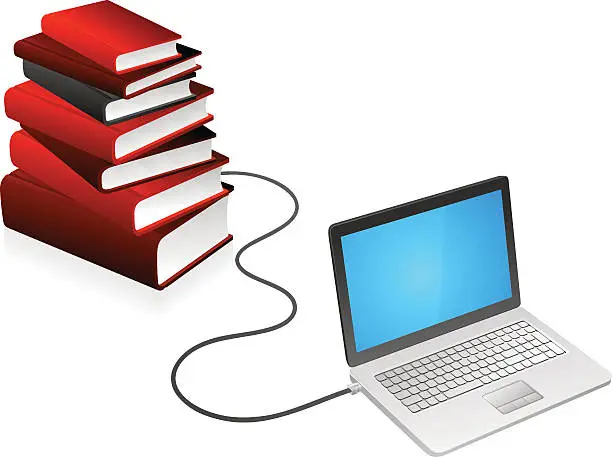 Vector illustration of Online Library