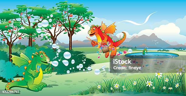 Dragons Bulles Et Des Friandises Vecteurs libres de droits et plus d'images vectorielles de Dragon - Dragon, Cartoon, Dinosaure