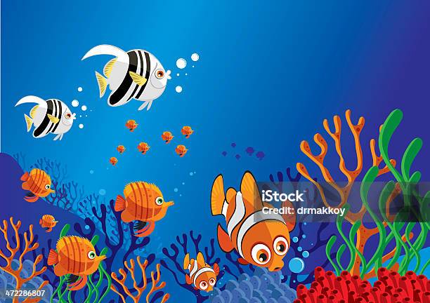 Pesce Tropicale - Immagini vettoriali stock e altre immagini di Fumetto - Creazione artistica - Fumetto - Creazione artistica, Mondo marino, Pesce pagliaccio di Clark