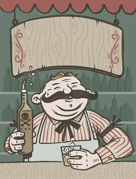 Vector illustration of bartending the saloon