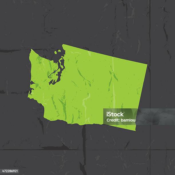 Mapa Detalhado Estilo Grunge Do Estado De Washington - Arte vetorial de stock e mais imagens de América do Norte