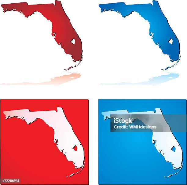 Vetores de Red Azul Florida e mais imagens de Azul - Azul, Contorno, Design