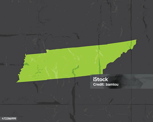 Mapa Szczegółowa Tennessee State Grunge Style - Stockowe grafiki wektorowe i więcej obrazów Ameryka - Ameryka, Ameryka Północna, Brudny