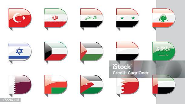 Wstążka Bandery Middle Wschód - Stockowe grafiki wektorowe i więcej obrazów Arabia Saudyjska - Arabia Saudyjska, Azja Zachodnia, Bahrajn