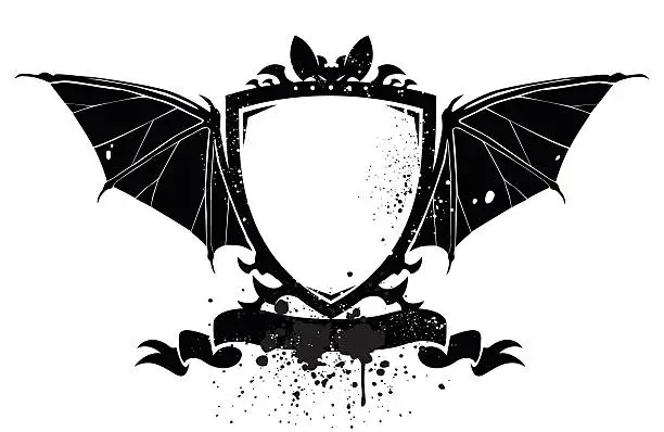 Vector illustration of Bat Shield