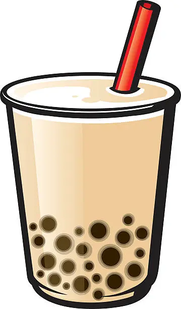 Vector illustration of boba tea