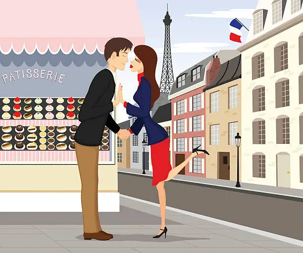 Vector illustration of French Kiss