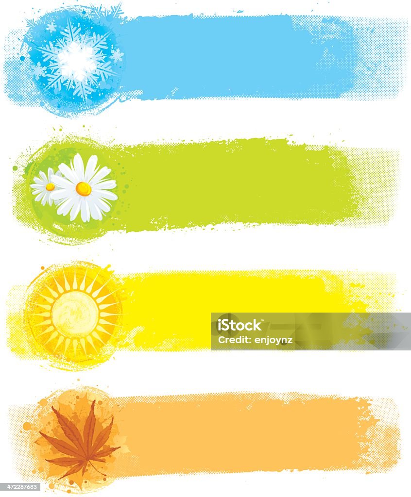 Vier saisonale Farbe Streifen - Lizenzfrei Vier Jahreszeiten Vektorgrafik