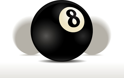 Eight ball illustration on blurred background
