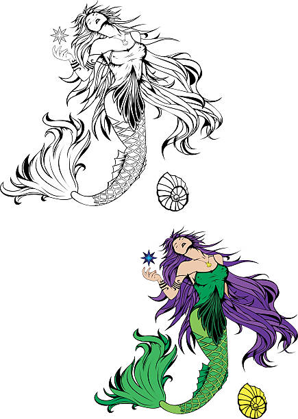 Sirena - ilustración de arte vectorial