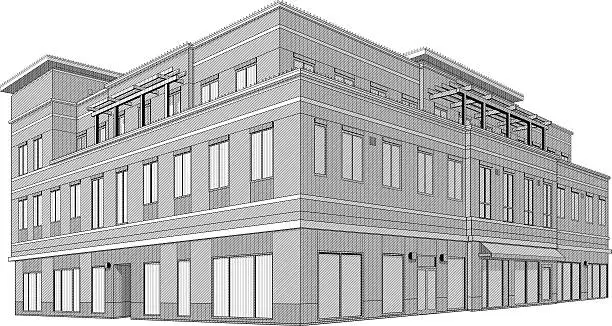 Vector illustration of Silhouette of a building