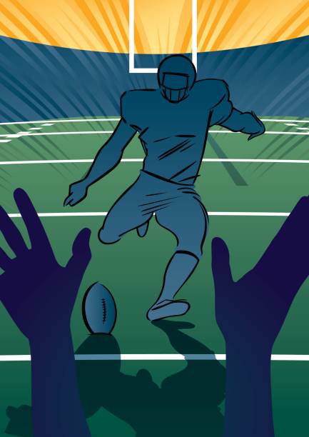 ilustrações de stock, clip art, desenhos animados e ícones de cena de futebol americano-field goal - american football stadium illustrations