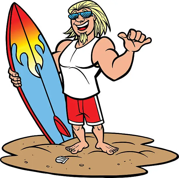 Vector illustration of Surfer Joe