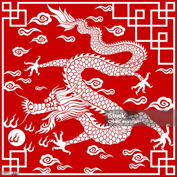 Chinese Dragon Papercut Art Stock Illustration - Download Image Now - Chinese Dragon, Vector, Chinese Culture