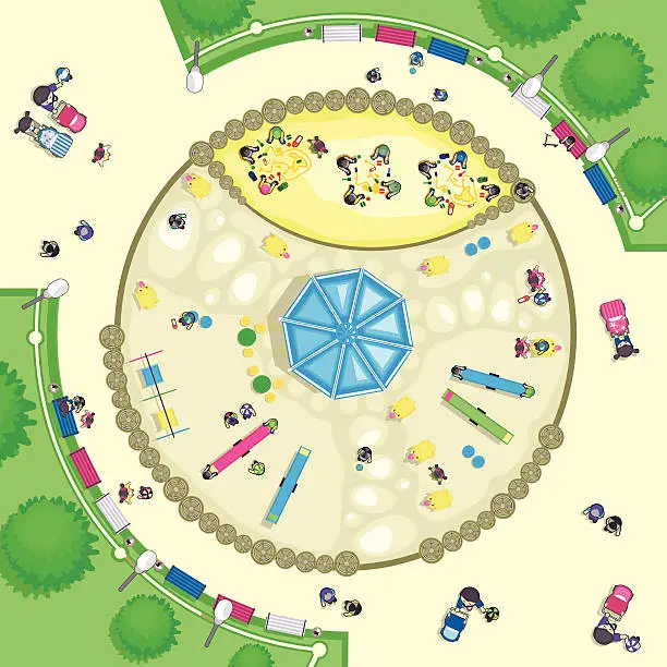 Vector illustration of Top view Playground