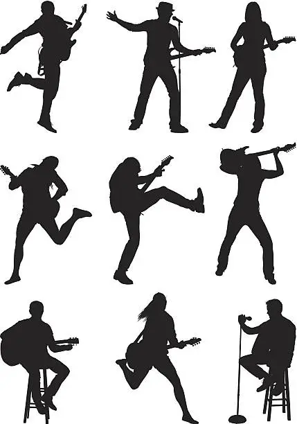Vector illustration of Silhouette of musicians