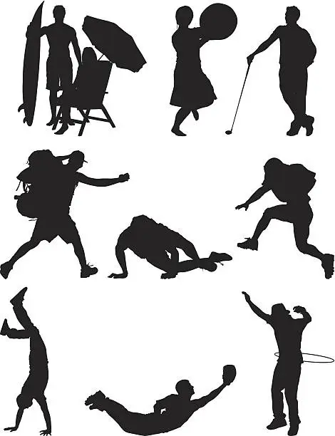 Vector illustration of Silhouette of sports person