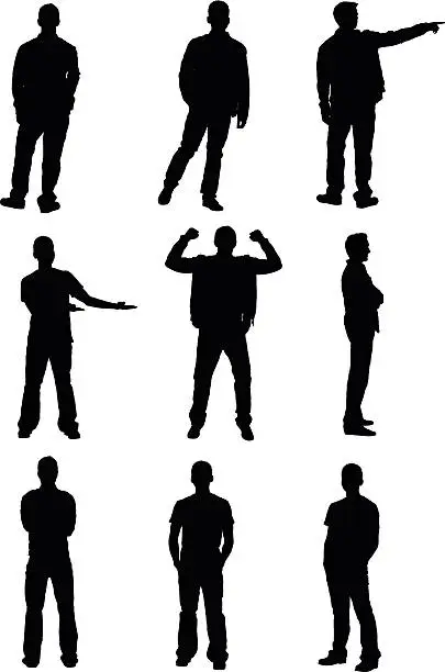 Vector illustration of Silhouette of people in different activities