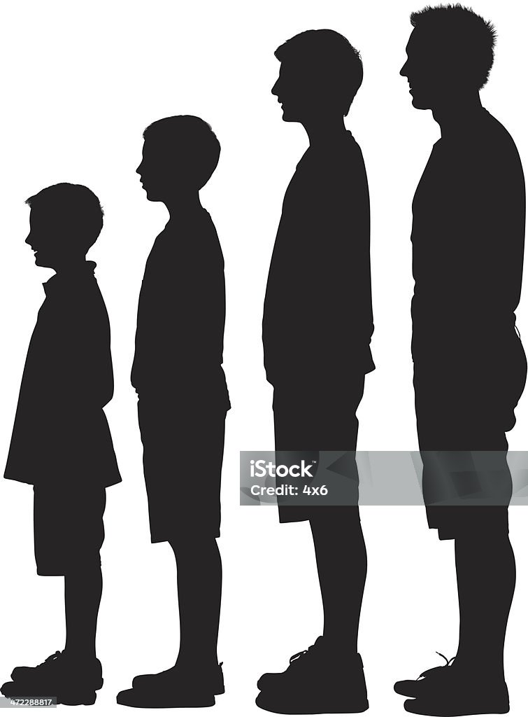 Silhouette de personnes à l'ordre croissant - clipart vectoriel de Enfant libre de droits