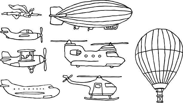 ilustrações de stock, clip art, desenhos animados e ícones de voar/ar conjunto de veículos - stunt airplane air air vehicle