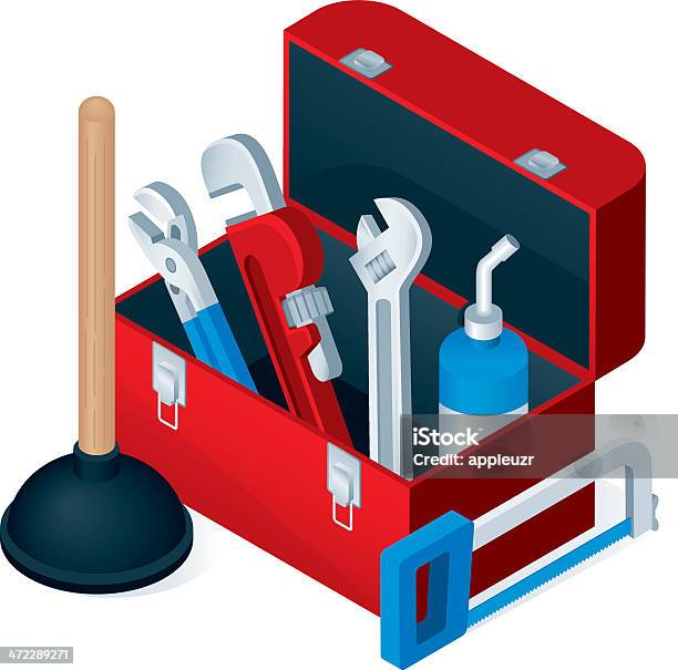 Plumbers Toolbox Stock Illustration - Download Image Now - Plumber, Toolbox, Work Tool