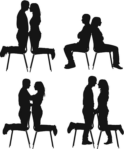 ilustrações, clipart, desenhos animados e ícones de casal romântico - couple full length embracing white background