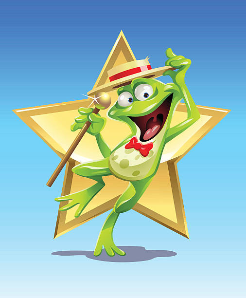illustrations, cliparts, dessins animés et icônes de grenouille star - frog three dimensional shape animal green