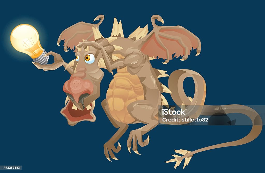 dragon Bombilla de retención - arte vectorial de Ala de animal libre de derechos