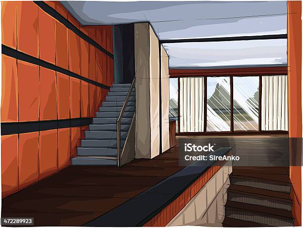 Le Design Vecteurs libres de droits et plus d'images vectorielles de Escalier - Escalier, En verre, Intérieur de maison