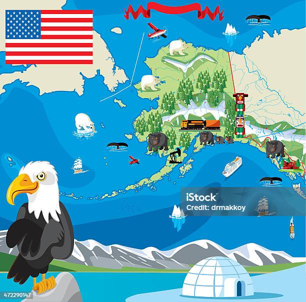 カットイラストマップのアラスカ - アラスカのベクターアート素材や画像を多数ご用意 - アラスカ, アイコン, ベクター画像
