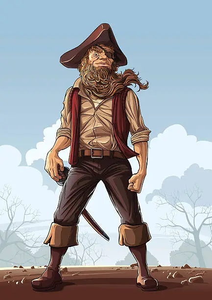 Vector illustration of Old Pirate